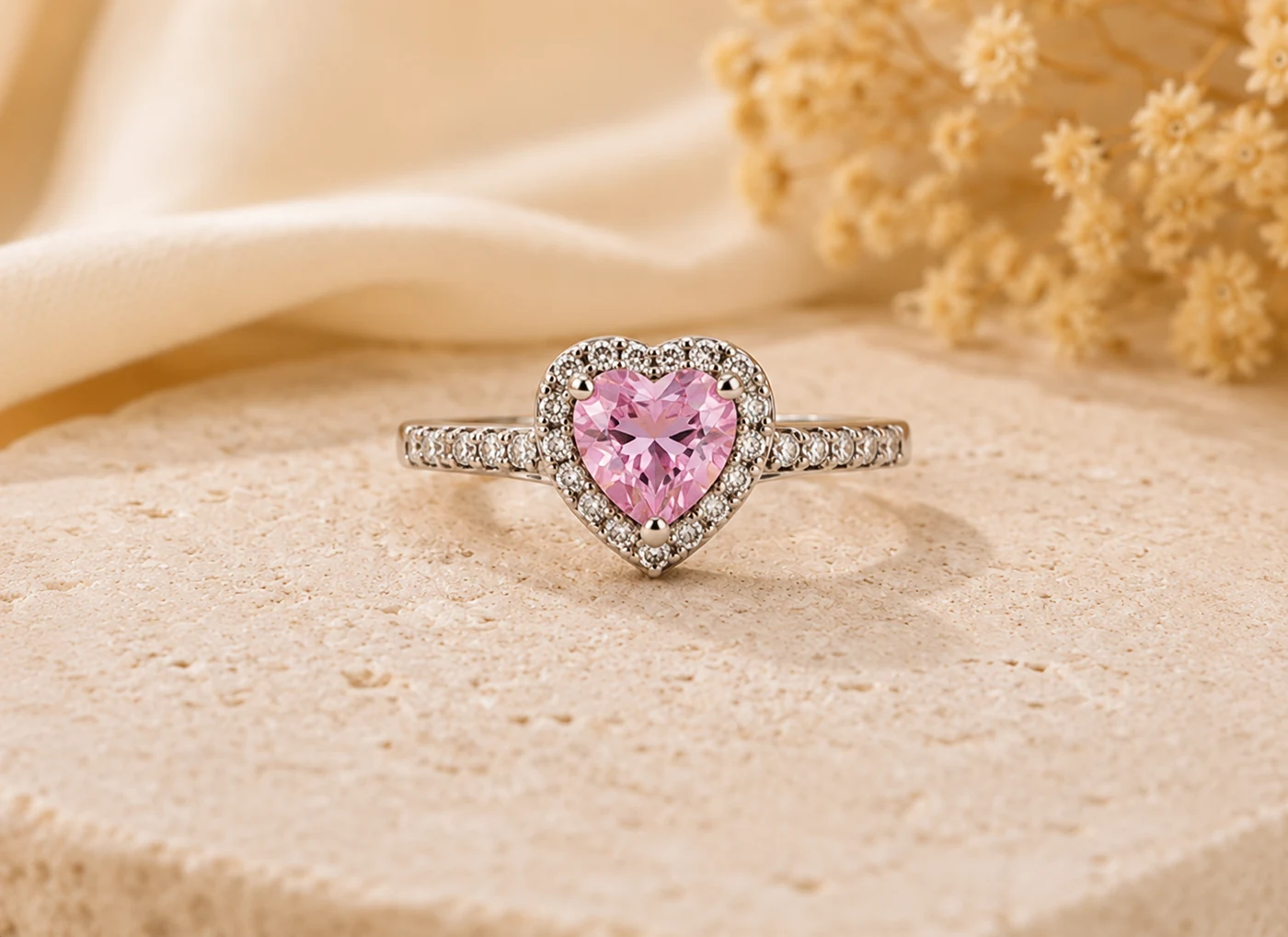 Bague Cœur Rosé